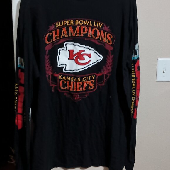 Kansas City Chiefs Super Bowl LVII Champions Long Sleeve T-shirt Size XL Black - Picture 10 of 11